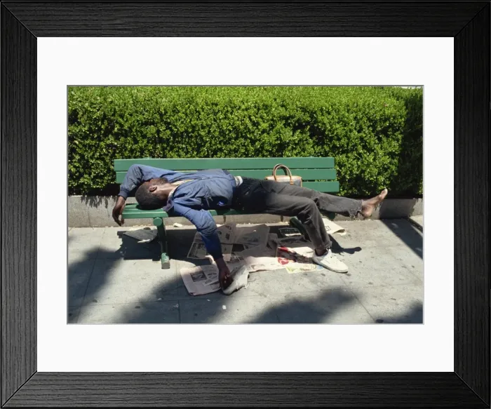 Framed Print : Sleeping on bench Framed Print : Sleeping on bench