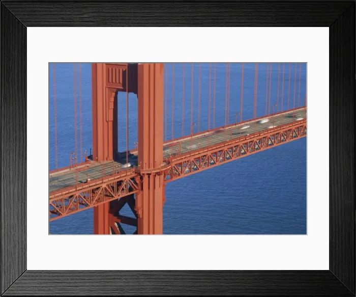 Framed Print : Close-up of traffic crossing the Golden Gate Bridge Framed Print : Close-up of traffic crossing the Golden Gate Bridge