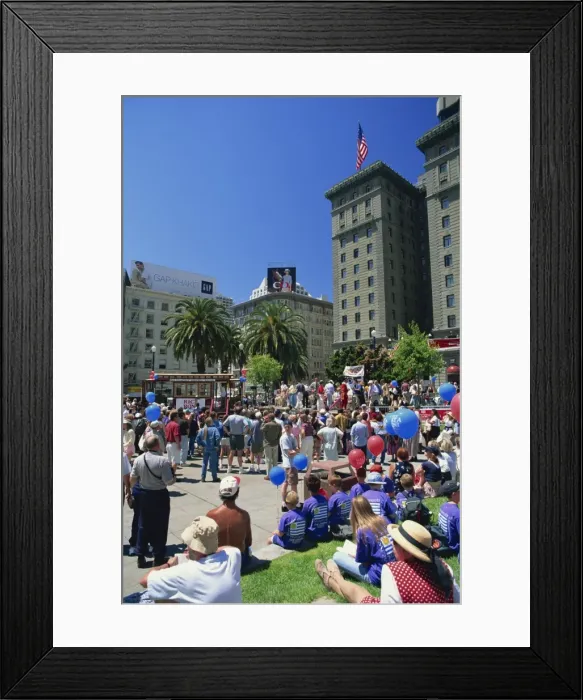 Framed Print : Crowds at the annual cable car bell ringing contest Framed Print : Crowds at the annual cable car bell ringing contest