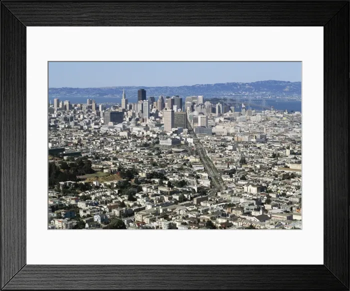 Framed Print : City skyline viewed from Twin Peaks Framed Print : City skyline viewed from Twin Peaks