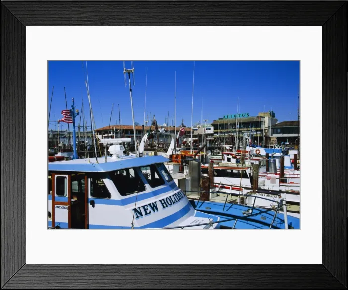 Framed Print : Fleet of small fishing boats around Pier 39 Framed Print : Fleet of small fishing boats around Pier 39