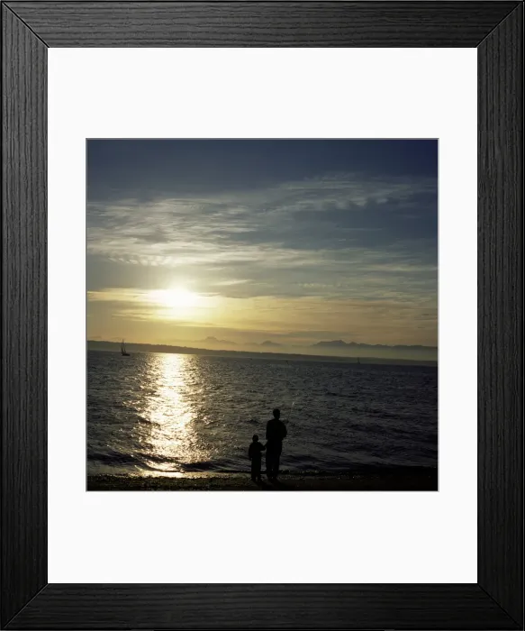 Framed Print : Father and son fish from Golden Gardens Park Framed Print : Father and son fish from Golden Gardens Park