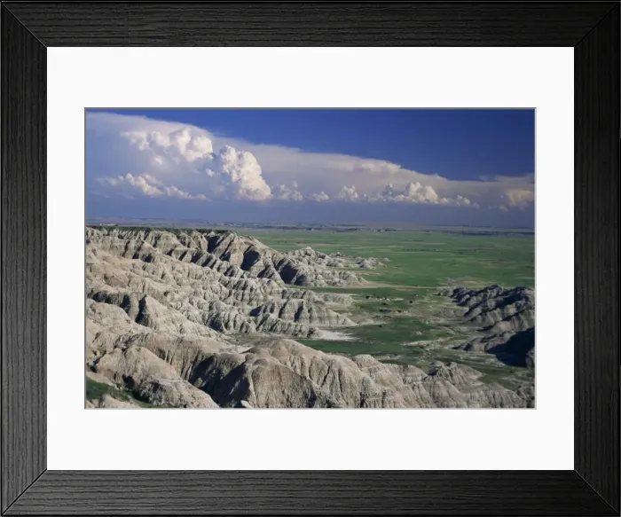 Framed Print : Gullies eroded into the Pierre shales below Loop Road Framed Print : Gullies eroded into the Pierre shales below Loop Road