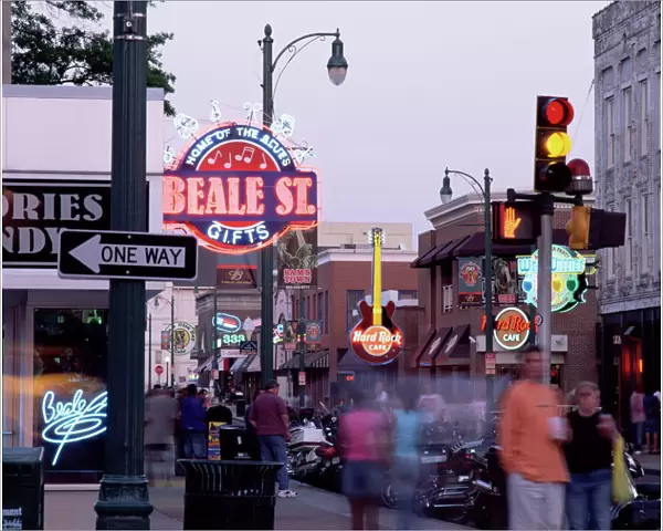 The famous Beale Street at night