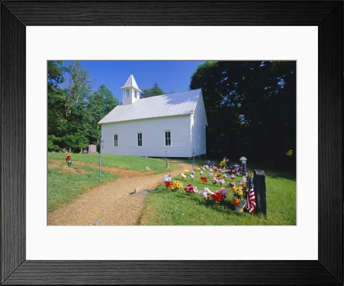 Framed Print : Primitive wooden Baptist church (built in 1887) Framed Print : Primitive wooden Baptist church (built in 1887)