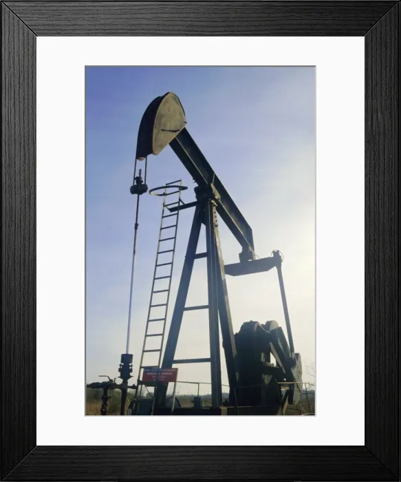 Framed Print : A nodding donkey oil pump