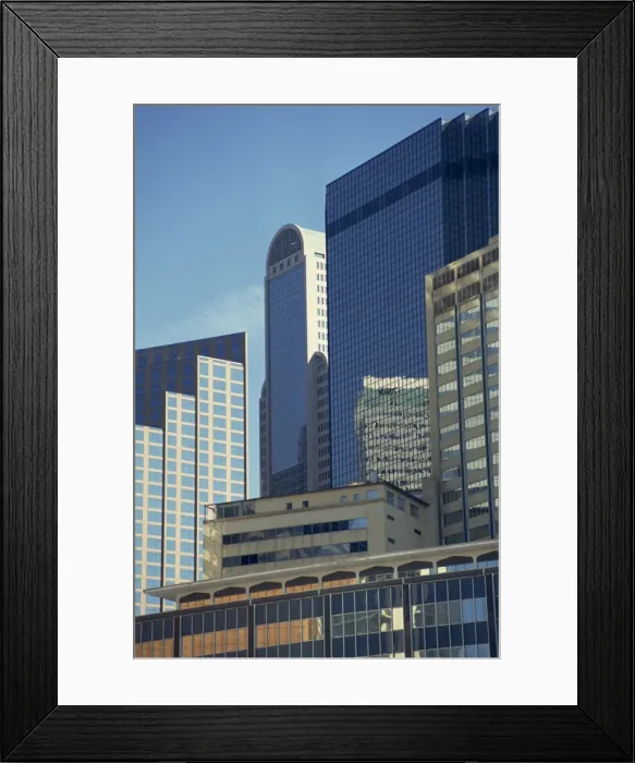 Framed Print : Modern glass buildings in Dallas Framed Print : Modern glass buildings in Dallas