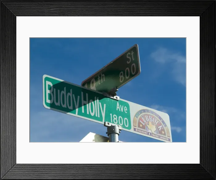 Framed Print : Buddy Holly Avenue Framed Print : Buddy Holly Avenue