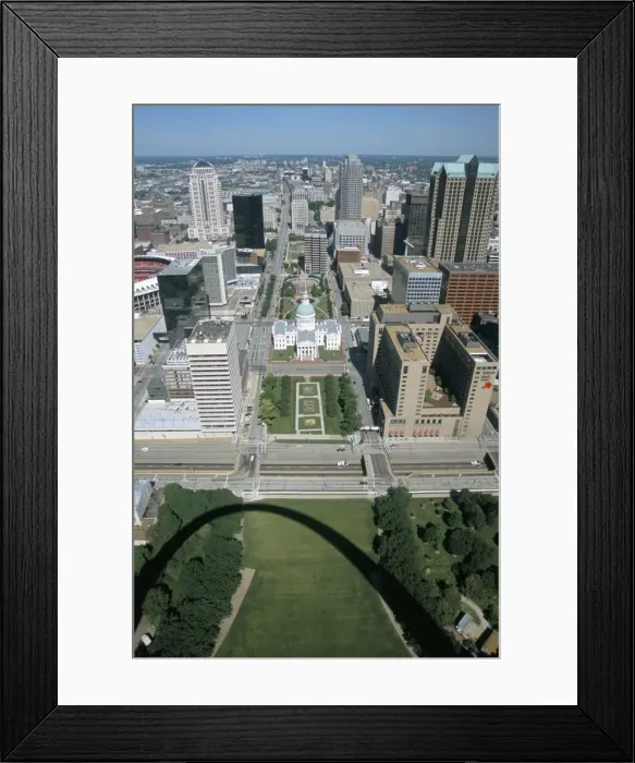 Framed Print : State capitol and downtown seen from Gateway Arch Framed Print : State capitol and downtown seen from Gateway Arch
