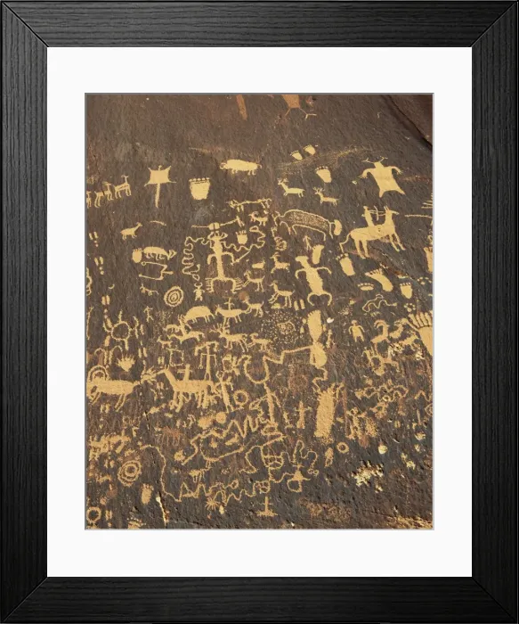 Framed Print : Newspaper Rock petroglyphs Framed Print : Newspaper Rock petroglyphs