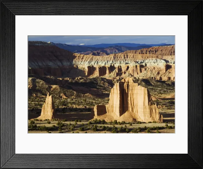 Framed Print : Late afternoon light on the sandstone pinnacles of Framed Print : Late afternoon light on the sandstone pinnacles of