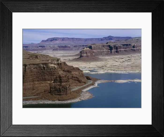 Framed Print : State Highway 95 passes through eroded sandstone landscape Framed Print : State Highway 95 passes through eroded sandstone landscape