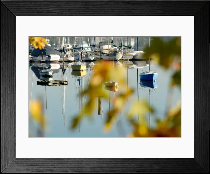Framed Print : Reflection of boats in Quartermaster Marina Framed Print : Reflection of boats in Quartermaster Marina