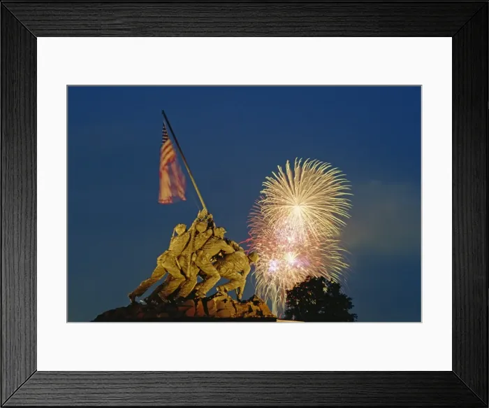 Framed Print : Fireworks over the Iwo Jima Memorial for the 4th of Framed Print : Fireworks over the Iwo Jima Memorial for the 4th of