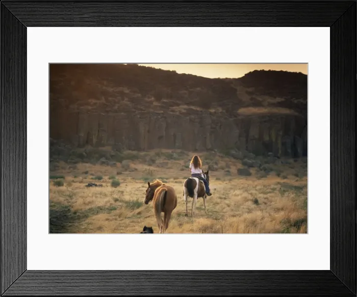 Framed Print : Woman riding horse Framed Print : Woman riding horse