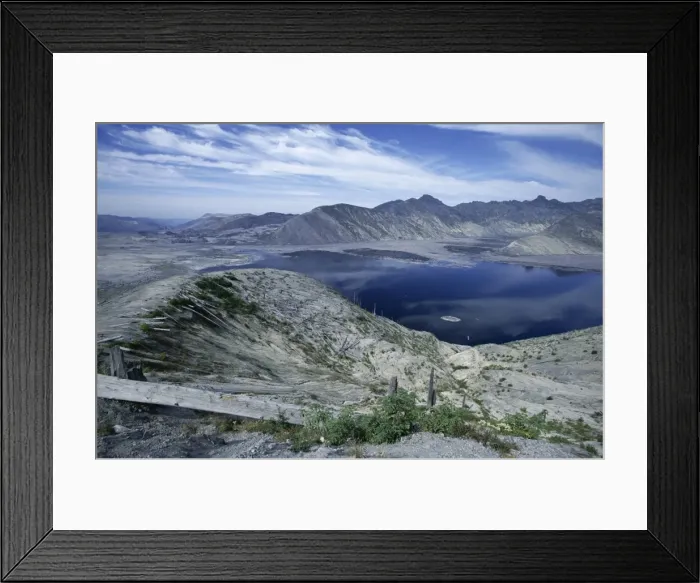 Framed Print : Spirit Lake in the landscape north of Mount St Framed Print : Spirit Lake in the landscape north of Mount St