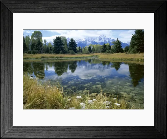 Framed Print : Teton Mountains seen from Schwabachers Landing Framed Print : Teton Mountains seen from Schwabachers Landing