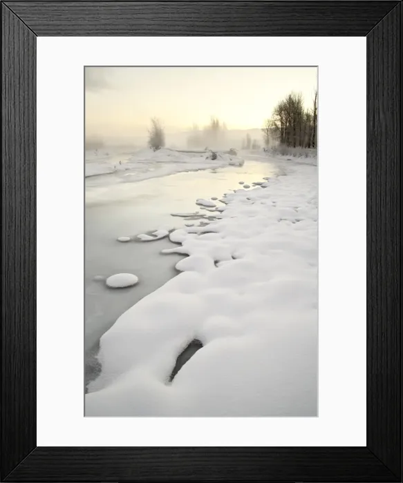 Framed Print : Gros Ventre River with snow Framed Print : Gros Ventre River with snow