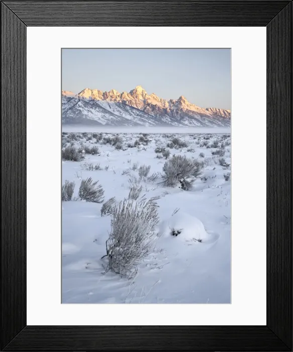 Framed Print : Teton range at first light in winter Framed Print : Teton range at first light in winter