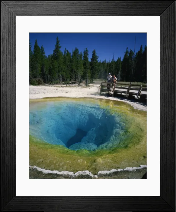 Framed Print : Tourists viewing the Morning Glory Pool Framed Print : Tourists viewing the Morning Glory Pool
