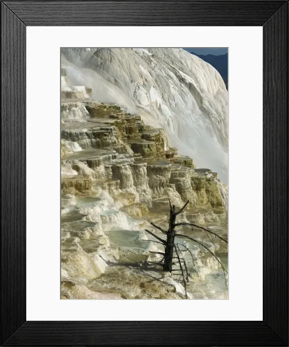 Framed Print : Travertine calcite deposits on the Canary Spring terraces Framed Print : Travertine calcite deposits on the Canary Spring terraces