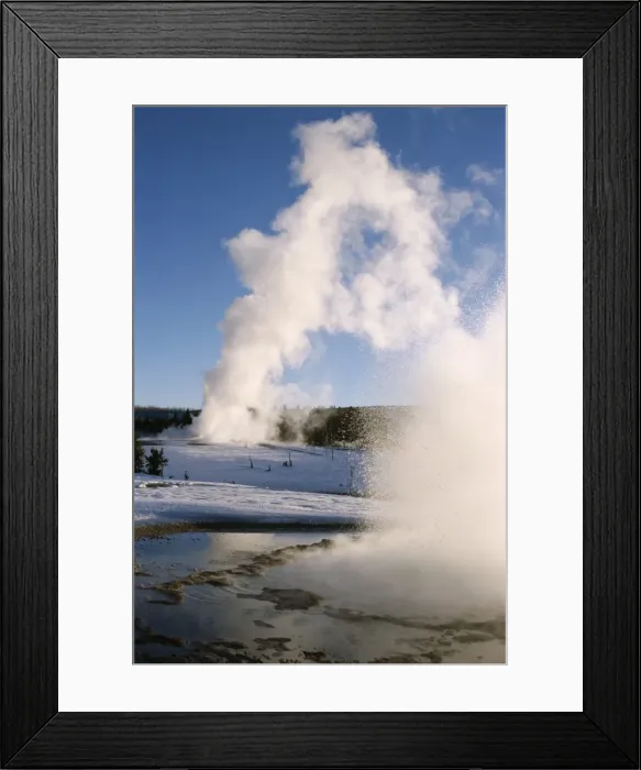 Framed Print : Castle and Sawmill Geysers in eruption in Old Faithful Framed Print : Castle and Sawmill Geysers in eruption in Old Faithful