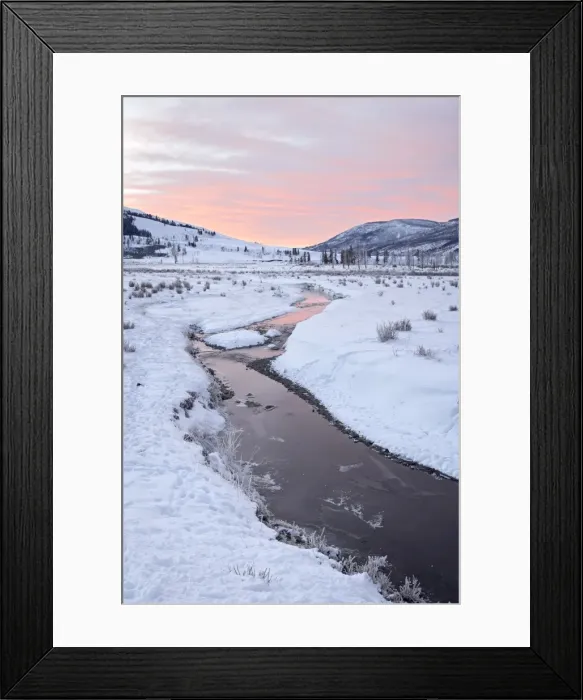 Framed Print : Soda Butte Creek at dawn with snow Framed Print : Soda Butte Creek at dawn with snow