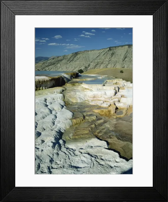 Framed Print : Limestone terraces formed by volcanic water depositing Framed Print : Limestone terraces formed by volcanic water depositing
