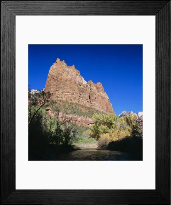 Framed Print : Jagged sandstone cliffs above the Virgin River Framed Print : Jagged sandstone cliffs above the Virgin River