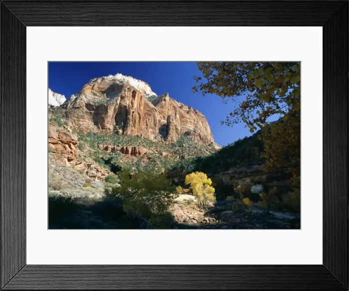 Framed Print : The East Temple from Pine Creek in autumn Framed Print : The East Temple from Pine Creek in autumn