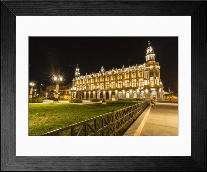 Framed Print : Night photography of the Gran Teatro de la Habana, Havana, Cuba, West Indies, Central Framed Print : Night photography of the Gran Teatro de la Habana, Havana, Cuba, West Indies, Central