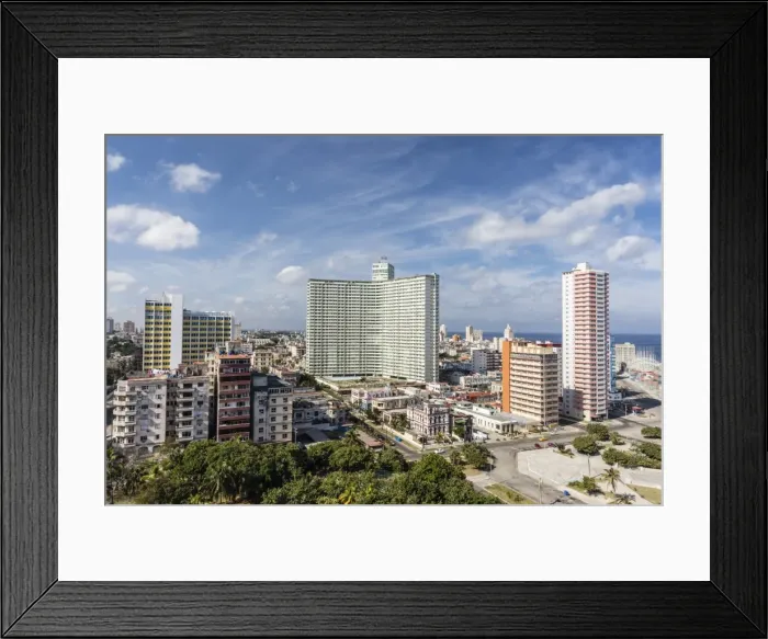 Framed Print : Cityscape view looking west of the town of Vedado, taken from the roof of the Hotel Nacional Framed Print : Cityscape view looking west of the town of Vedado, taken from the roof of the Hotel Nacional