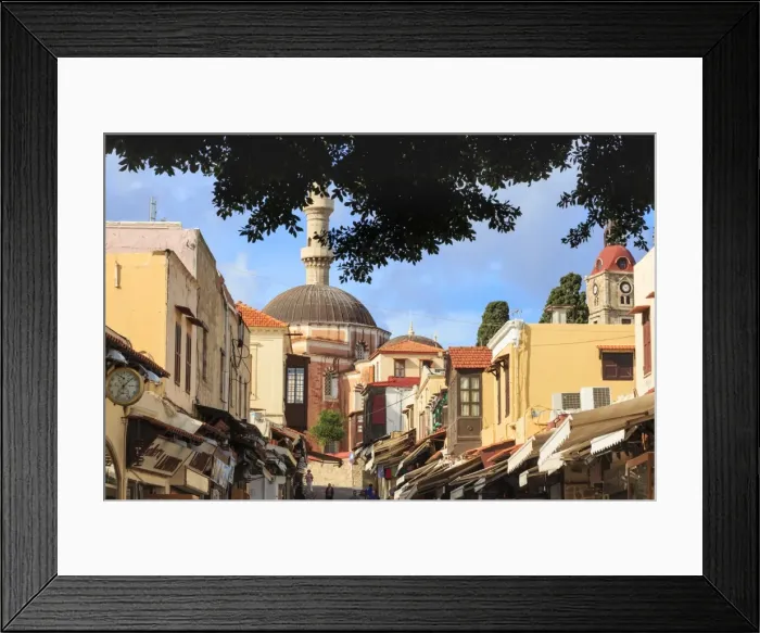 Framed Print : Socrates Street with Suleymaniye Mosque, Medieval Rhodes Town, UNESCO World Heritage Site Framed Print : Socrates Street with Suleymaniye Mosque, Medieval Rhodes Town, UNESCO World Heritage Site