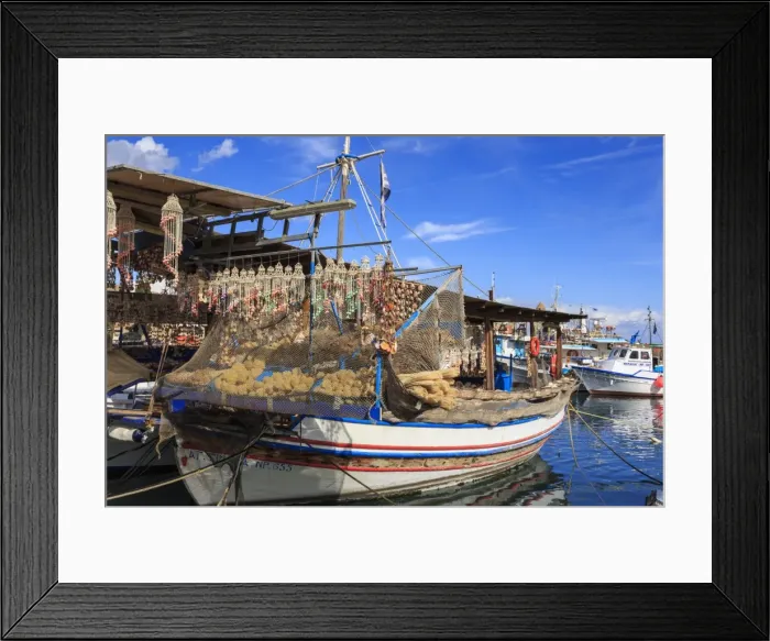 Framed Print : Fishing boats, Old Town harbour, Medieval Rhodes Town, UNESCO World Heritage Site Framed Print : Fishing boats, Old Town harbour, Medieval Rhodes Town, UNESCO World Heritage Site
