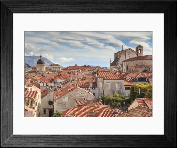 Framed Print : Spectacular Old Town view with unusual clouds, from City Walls, Dubrovnik, UNESCO Framed Print : Spectacular Old Town view with unusual clouds, from City Walls, Dubrovnik, UNESCO