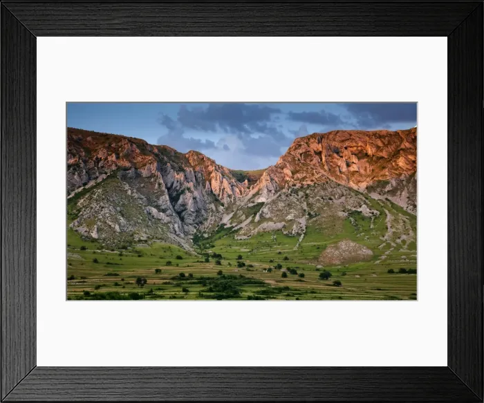 Framed Print : Panorama of Piatra Secuiului over Rimetea village in the Transcaului Mountains in Framed Print : Panorama of Piatra Secuiului over Rimetea village in the Transcaului Mountains in