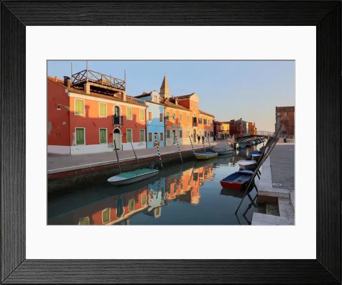 Framed Print : Colourful houses and reflections in canal, Island of Burano, Venice, UNESCO World Heritage Site Framed Print : Colourful houses and reflections in canal, Island of Burano, Venice, UNESCO World Heritage Site