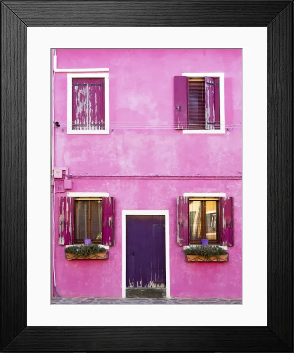 Framed Print : Detail of colourful painted building, island of Burano, Venice, Veneto, Italy, Europe Framed Print : Detail of colourful painted building, island of Burano, Venice, Veneto, Italy, Europe