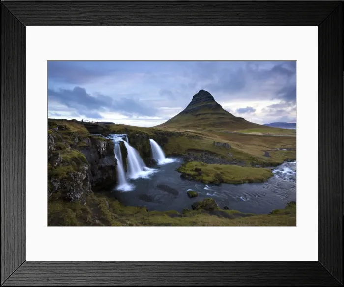 Framed Print : Mountain river with Kirkjufell (Church Mountain) in background, Grundafjordur, Snaefellsnes Framed Print : Mountain river with Kirkjufell (Church Mountain) in background, Grundafjordur, Snaefellsnes