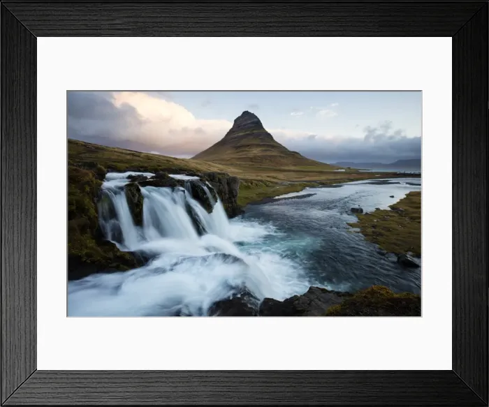Framed Print : View of Kirkjufell (Church Mountain) and mountain stream, Grundafjordur, Snaefellsnes Peninsula Framed Print : View of Kirkjufell (Church Mountain) and mountain stream, Grundafjordur, Snaefellsnes Peninsula