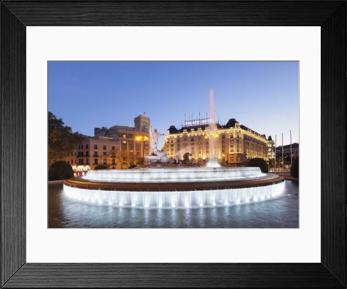 Framed Print : Fuente de Neptuno fountain, Plaza de Canovas del Castillo, Palace Hotel, Madrid, Spain Framed Print : Fuente de Neptuno fountain, Plaza de Canovas del Castillo, Palace Hotel, Madrid, Spain
