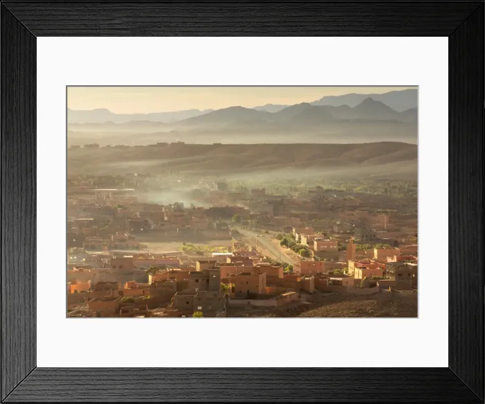 Framed Print : Early morning view over the town of Tinerhir, south of the Todra Gorge, Morocco, North Africa Framed Print : Early morning view over the town of Tinerhir, south of the Todra Gorge, Morocco, North Africa