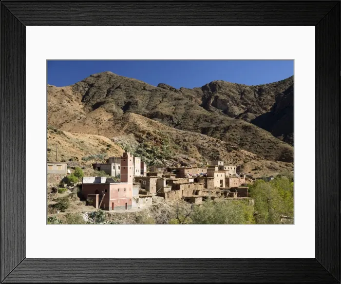 Framed Print : Traditional village in the foothills of the High Atlas Mountains, Morocco, North Africa Framed Print : Traditional village in the foothills of the High Atlas Mountains, Morocco, North Africa