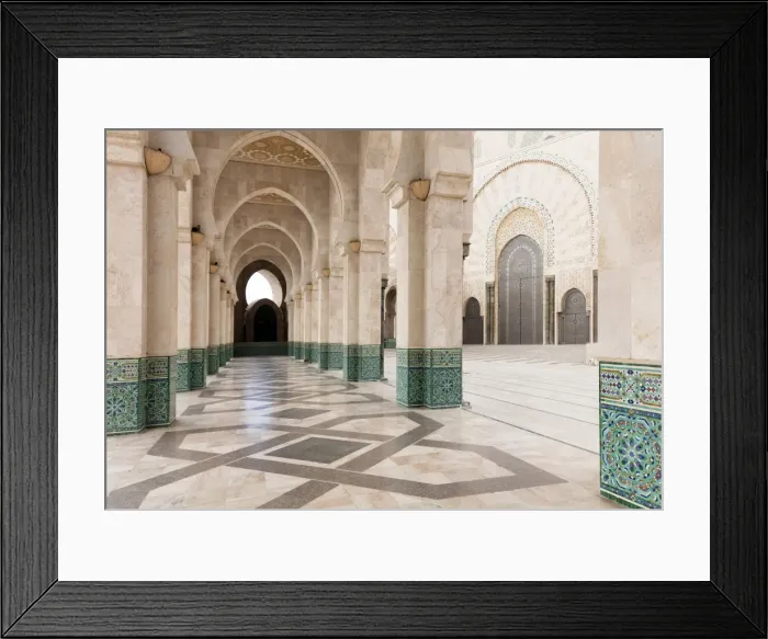 Framed Print : Arches and columns, part of the Hassan II Mosque (Grande Mosquee Hassan II), Casablanca Framed Print : Arches and columns, part of the Hassan II Mosque (Grande Mosquee Hassan II), Casablanca