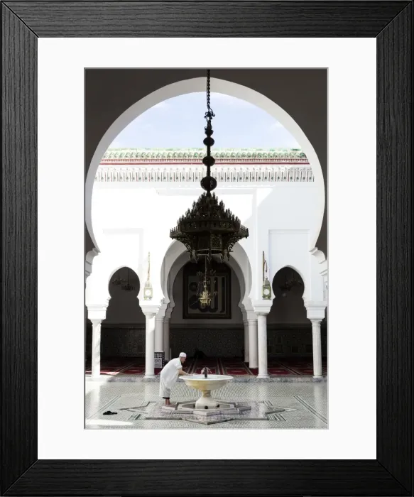 Framed Print : Local man washing in courtyard of Kairaouine Mosque (Mosque of al-Qarawiyyin), UNESCO Framed Print : Local man washing in courtyard of Kairaouine Mosque (Mosque of al-Qarawiyyin), UNESCO