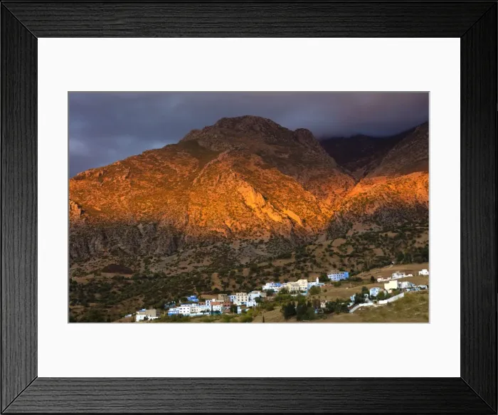 Framed Print : Mountains bathed in evening light, near Chefchaouen (Chaouen), Morocco, North Africa Framed Print : Mountains bathed in evening light, near Chefchaouen (Chaouen), Morocco, North Africa