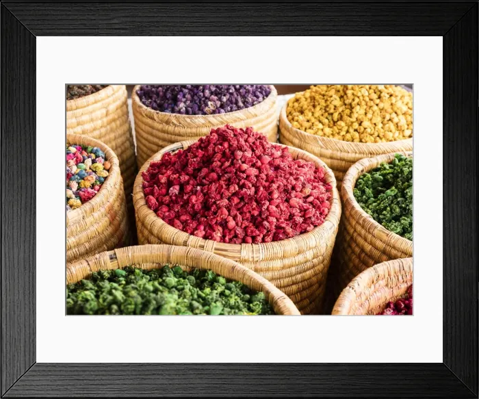 Framed Print : Pot pourri in spice market (Rahba Kedima Square) in the souks of Marrakech, Morocco Framed Print : Pot pourri in spice market (Rahba Kedima Square) in the souks of Marrakech, Morocco