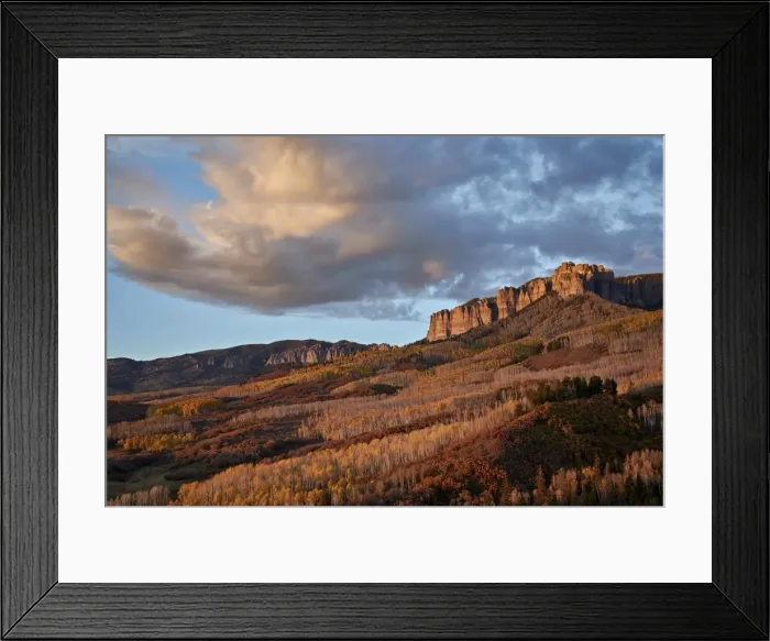 Framed Print : Clouds over the palisades at Owl Creek Pass in the fall, Uncompahgre National Forest Framed Print : Clouds over the palisades at Owl Creek Pass in the fall, Uncompahgre National Forest