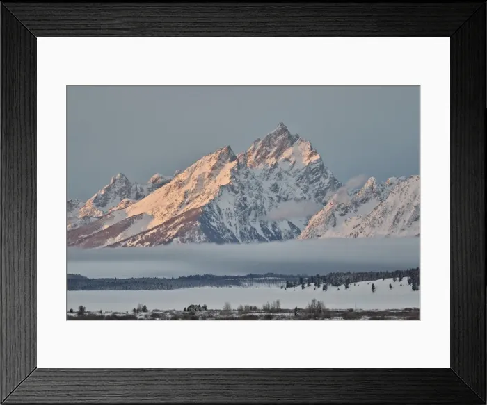 Framed Print : Mount Moran in the winter with snow, Grand Teton National Park, Wyoming, United States of America Framed Print : Mount Moran in the winter with snow, Grand Teton National Park, Wyoming, United States of America