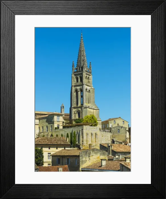 Framed Print : The 53 metre bell tower of the 13th century church in this historic town and famous Framed Print : The 53 metre bell tower of the 13th century church in this historic town and famous